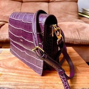 JW PEI mini flap crossbody - brown croc - basically NEW